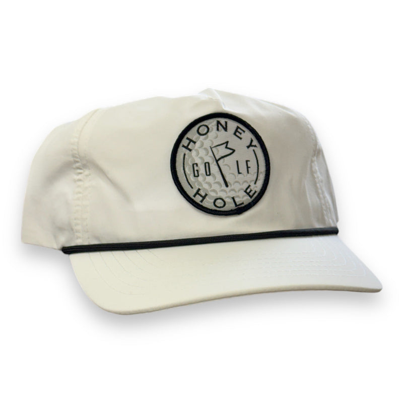 Unstructured Rope Hat - Honey Hole in One - White