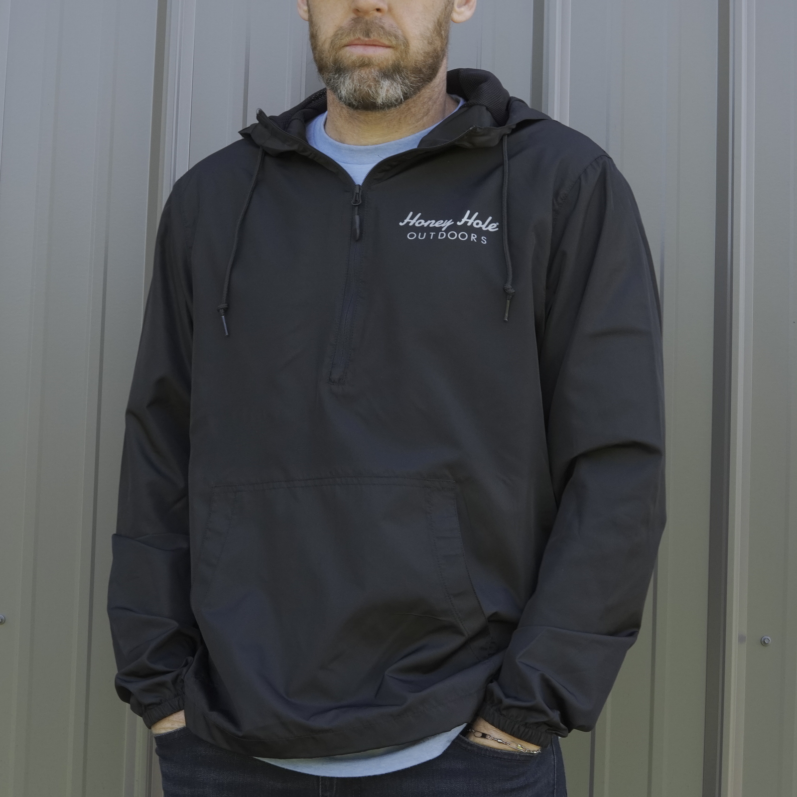 【oan】Stool Windbreaker Loose Fit Water-Repellent Windbreaker - Dark brown - Men